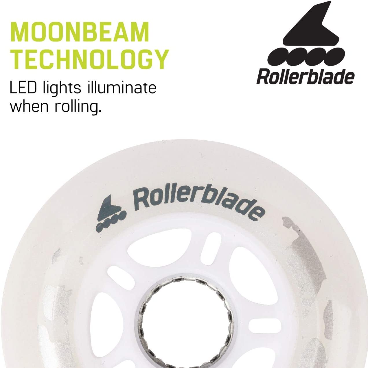 Rollerblade Moonbeam LED Wheel Set 80mm 82A (4 Pack)